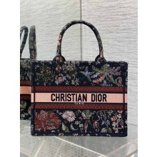  Dior medium Book Tote bag in black Embroidery with Multicolor Dior Cabinet de Curiosités Motif 2025 
