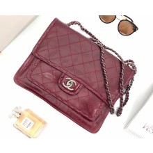 chanel vintage messenger bag BURGUNDY A8108 2023