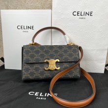 celine box triomphe in Triomphe canvas and calfskin Tan 2022