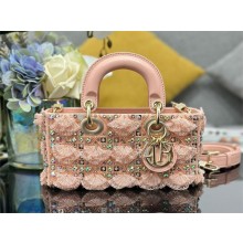 DIOR PINK LACES AND BEADS Small Lady D-Joy Bag 2024