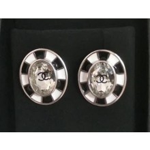 Chanel Stud Earrings Black/White 2018