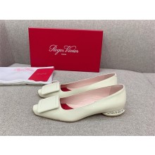 Roger Vivier Strass Heel Covered Buckle Ballerinas in Patent Leather WHITE 2023