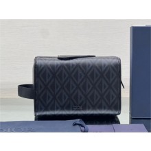 Dior Black CD Diamond Canvas Lingot Toiletry Case 2023