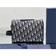 Dior Beige and Black Oblique Jacquard Lingot Toiletry Case 2023