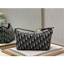 Dior medium DiorTravel Nomad Pouch Bag in black oblique jacquard canvas 2022