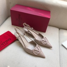 Valentino Heel 4cm VLOGO Calfskin Slingback Pumps nude 2020