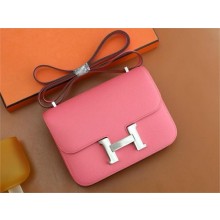 Hermes Constance 18 Bag in original Epsom Leather rose azalee with silver hardware(handmade)
