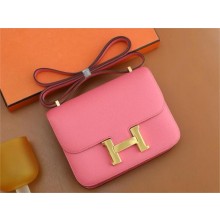 Hermes Constance 18 Bag in original Epsom Leather rose azalee with gold hardware(handmade)
