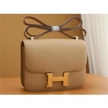 Hermes Constance 18 Bag in original Epsom Leather chai with gold hardware(handmade)