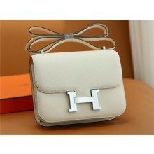 Hermes Constance 18 Bag in original Epsom Leather nata with silver hardware(handmade)