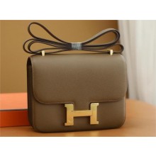 Hermes Constance 18 Bag in original evercolor Leather beige de weimar with gold hardware(handmade)