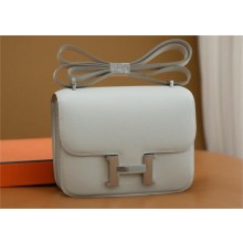 Hermes Constance 18 Bag in original evercolor Leather gris perle with silver hardware(handmade)