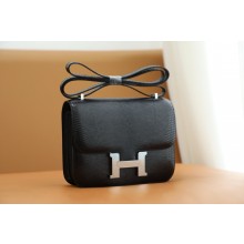 Hermes Constance 18 Bag in lizard leather noir with silver hardware(handmade)