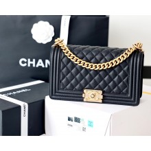 Chanel Medium Le Boy Bag In Caviar Leather black With Gold Hardware(Original Quality )