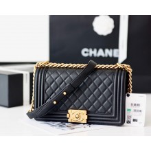 Chanel Medium Le Boy Bag In smooth Calfskin black With Gold Hardware(Original Quality )