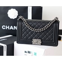 Chanel Medium Le Boy Bag In smooth Calfskin black With silver Hardware(Original Quality )