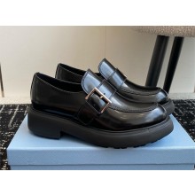 Prada brushed leather loafers 1D707N black 2024