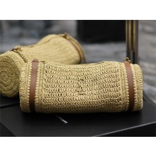 Saint Laurent Sade Mini Tube Bag in Raffia Straw Beige 2024 699704(original quality)