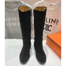 Hermes Veo high boots suede leather in Black 2024