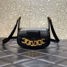 Valentino VLogo Chain Small Calfskin Shoulder Bag black 2022 0081