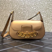 Valentino VLogo Chain Calfskin Shoulder Bag gold 2022 0080