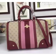 Gucci Vintage Web Embroidered Bag 406868 Burgundy
