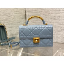 Dior MEDIUM Ange Bag in BLUE Macrocannage Calfskin 2024
