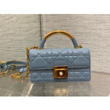 Mini Dior Ange Bag in BLUE Macrocannage Calfskin 2024