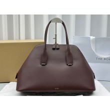 The Row Devon Tote Bag in Leather Burgundy