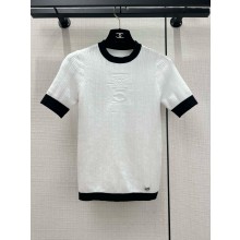 Chanel white knitted top 01 2024 
