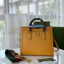 Gucci yellow leather Diana small tote bag 702721 2022