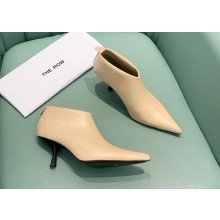 THE ROW Bourgeoise leather ankle boots in beige 2024