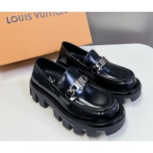 Louis Vuitton women/men LV Checker Loafer 1ADEIF Black Glazed calf leather 2024