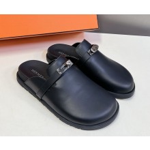 Hermes women/men Kelly Buckle in calfskin black  2024