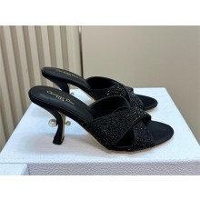 Dior Tribales Heeled Slide in black calfskin 2024