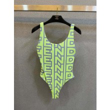 FENDI GREEN FF PRINTED SWIMSUIT 2023