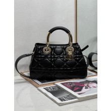 Dior Lady Dior 95.22 Medium Bag in Cannage Calfskin black/gold 2023
