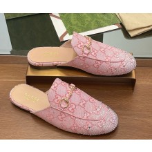 Gucci Women's Jordaan Monogram GG canvas slipper pink 1114-2024