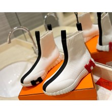 Hermes women/men royal paris knit ankle boot white 1113-2024