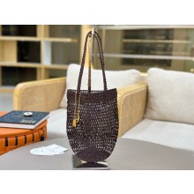 CHLOE Summer Banana Small raffia tote bag COFFEE 2025