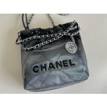 Chanel Gradient Calfskin & Lacquered Metal 22 Mini Handbag AS3980 gray 2024