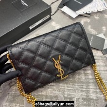 saint laurent becky chain wallet in lambskin 585031 black