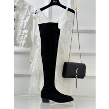 BY FAR Colette 40mm thigh-high boots in suede leather black 2023