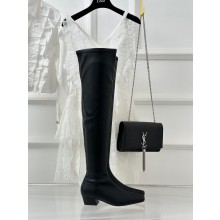 BY FAR Colette 40mm thigh-high boots in calfskin black 2023