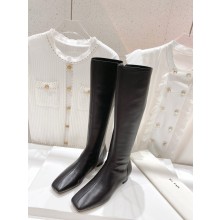 BY FAR Edie 30mm knee-high boots in calfskin black 2023