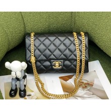 chanel Lambskin & Gold-Tone Metal Flap Bag AS3609 black 2022