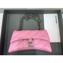 balenciaga Women's Crush small Chain Bag Quilted in pink 2023