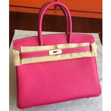 Hermes Birkin 30/35 Bag In Original Epsom Leather With Gold/Silver Hardware Hot Pink