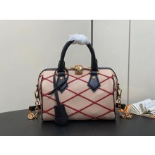 LOUIS VUITTON MALLETAGE LEATHER Speedy Bandoulière 20 M24261 Beige/Red 2024