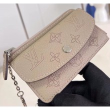 Louis Vuitton Mahina perforated calf leather Card Holder Recto Verso M81287 Galet Gray 2023